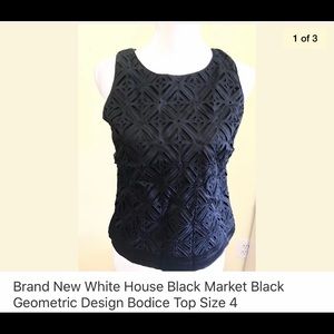 Brand New WHBM Black Bodice top size 4